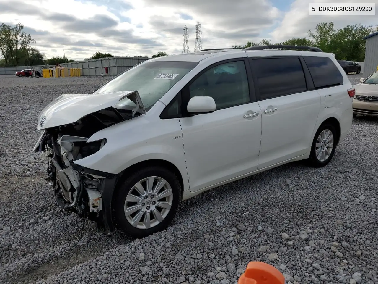 2016 Toyota Sienna Xle VIN: 5TDDK3DC8GS129290 Lot: 57039465