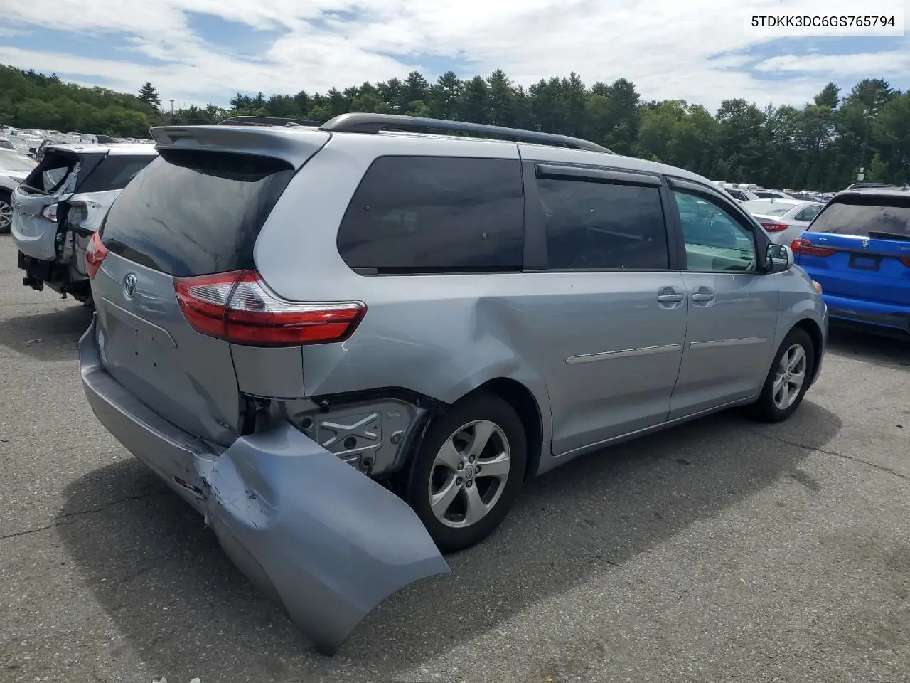 2016 Toyota Sienna Le VIN: 5TDKK3DC6GS765794 Lot: 62450375