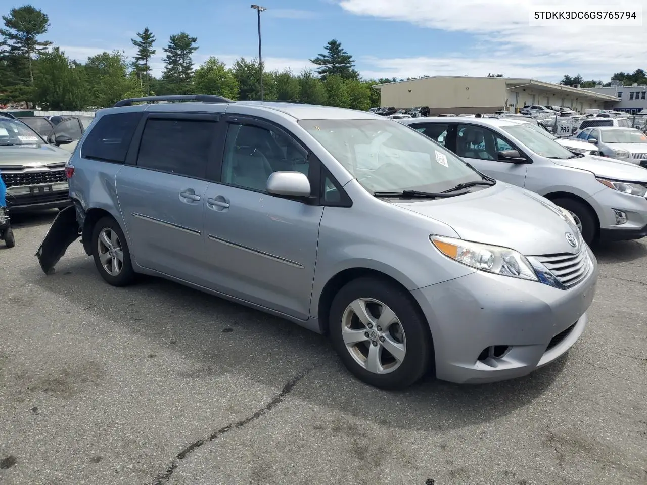 2016 Toyota Sienna Le VIN: 5TDKK3DC6GS765794 Lot: 62450375