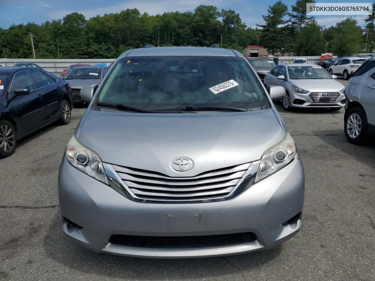 2016 Toyota Sienna Le VIN: 5TDKK3DC6GS765794 Lot: 62450375