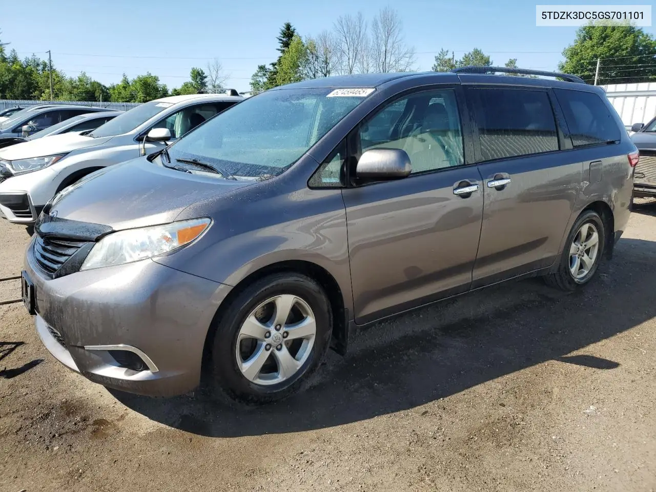 2016 Toyota Sienna VIN: 5TDZK3DC5GS701101 Lot: 62459465