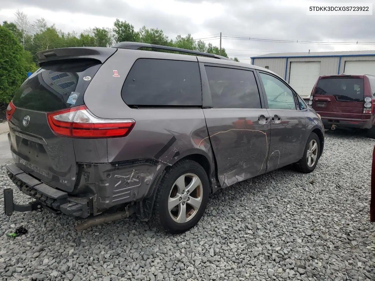 2016 Toyota Sienna Le VIN: 5TDKK3DCXGS723922 Lot: 62564795