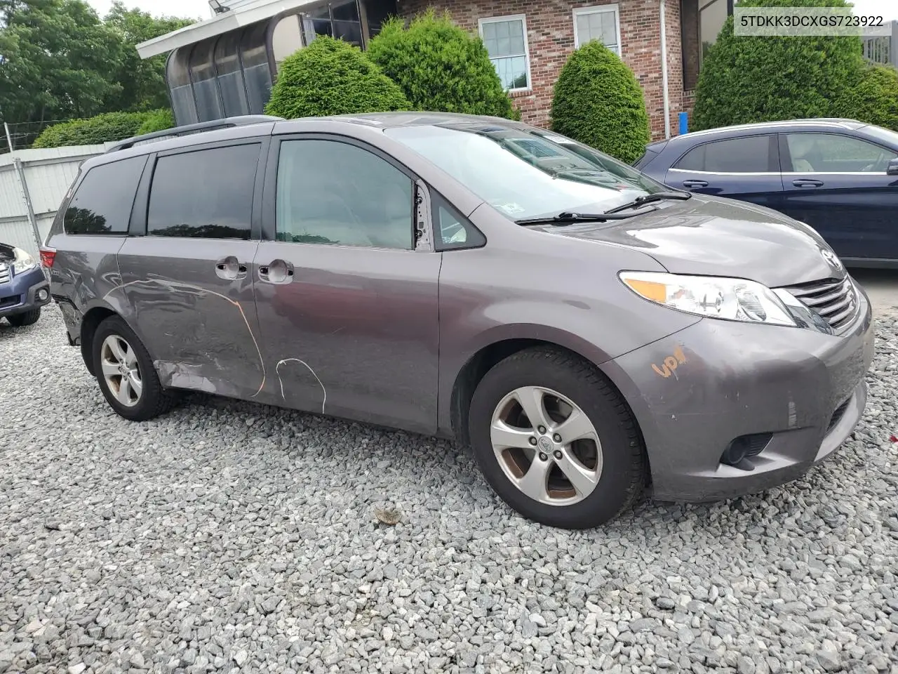 2016 Toyota Sienna Le VIN: 5TDKK3DCXGS723922 Lot: 62564795