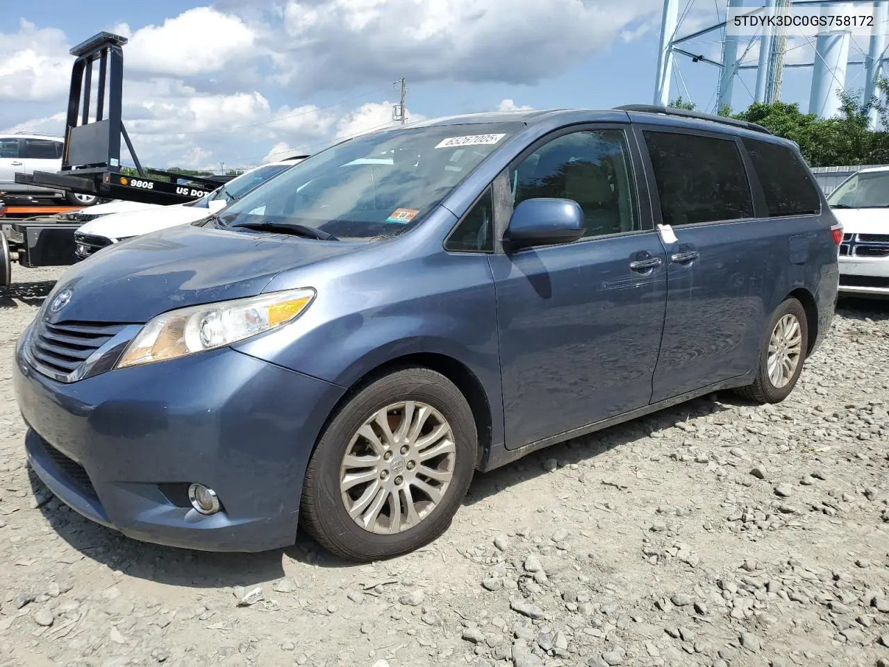2016 Toyota Sienna Xle VIN: 5TDYK3DC0GS758172 Lot: 65267005