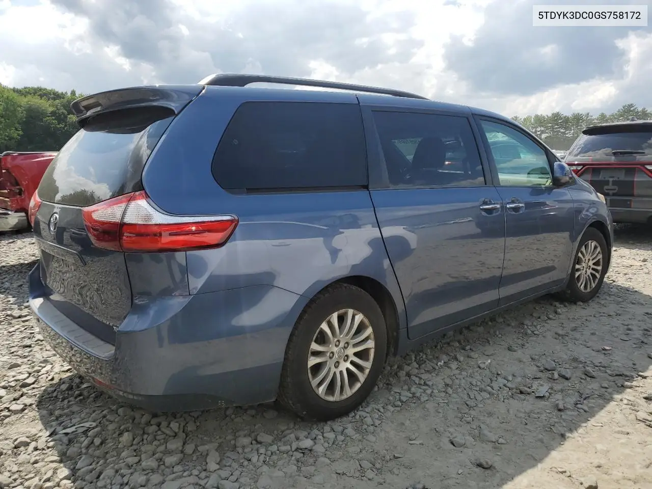 2016 Toyota Sienna Xle VIN: 5TDYK3DC0GS758172 Lot: 65267005
