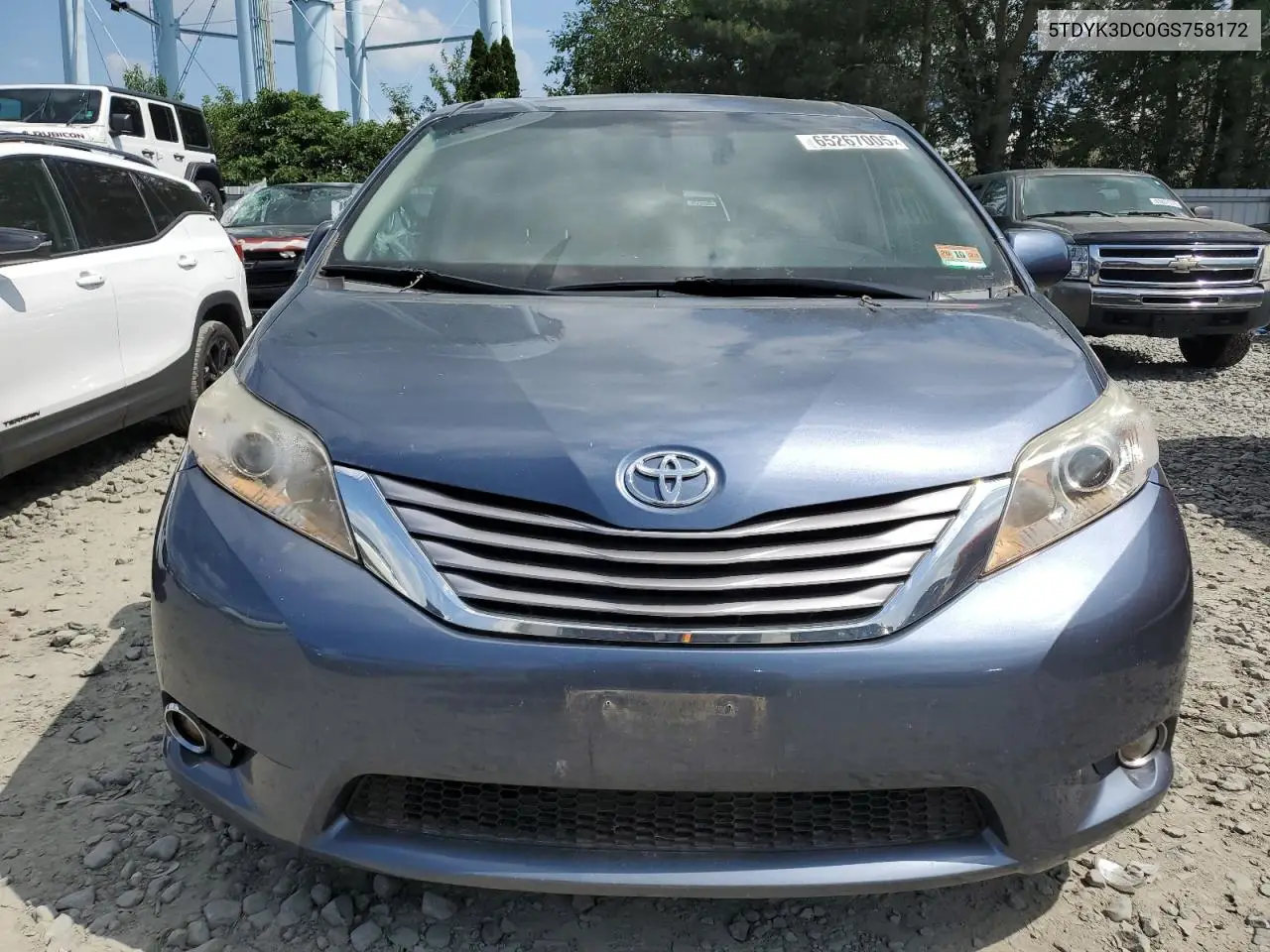 2016 Toyota Sienna Xle VIN: 5TDYK3DC0GS758172 Lot: 65267005
