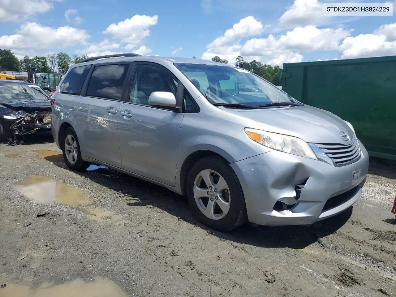 2017 Toyota Sienna Le VIN: 5TDKZ3DC1HS824229 Lot: 56461555