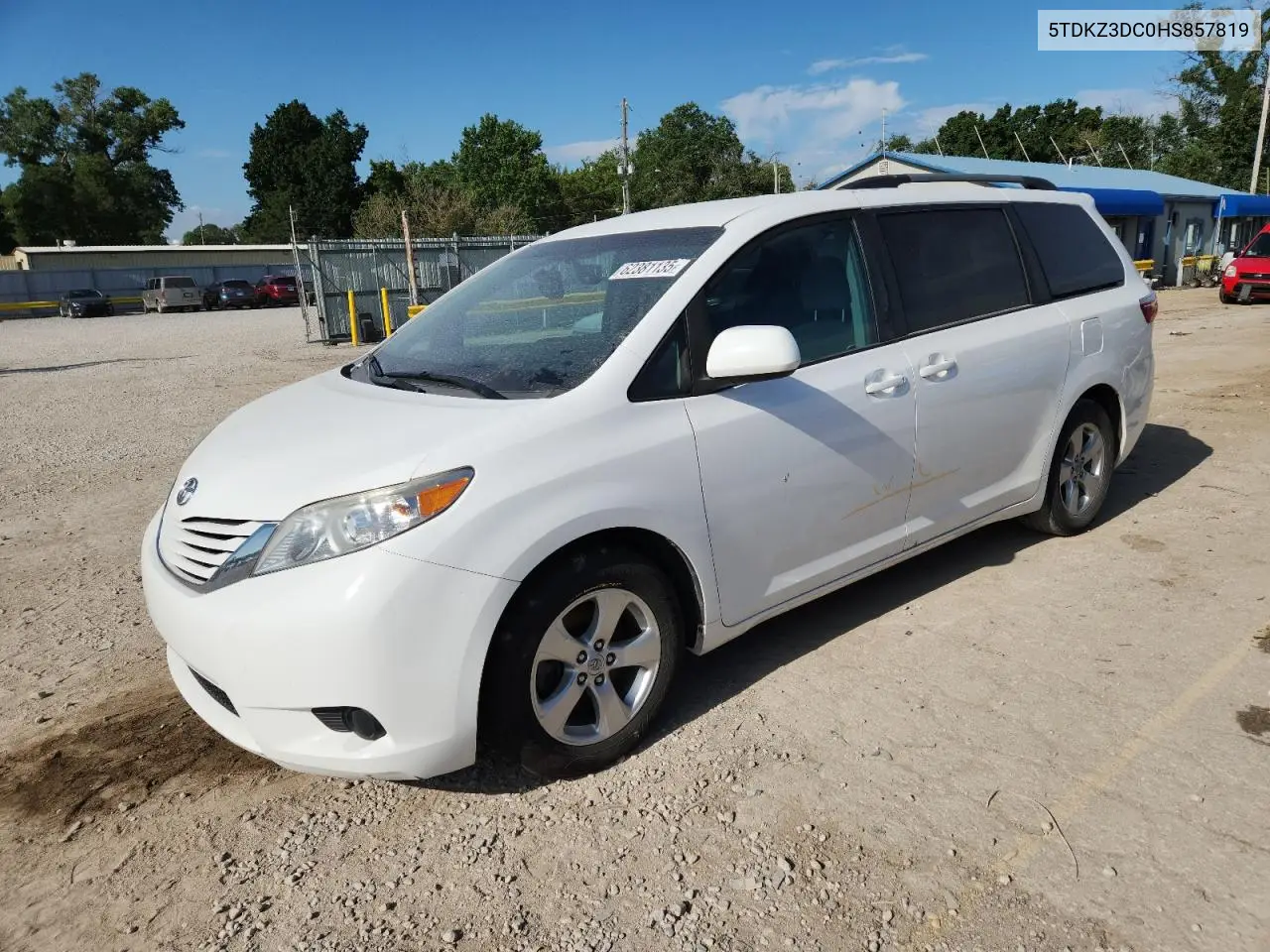 2017 Toyota Sienna Le VIN: 5TDKZ3DC0HS857819 Lot: 62381135