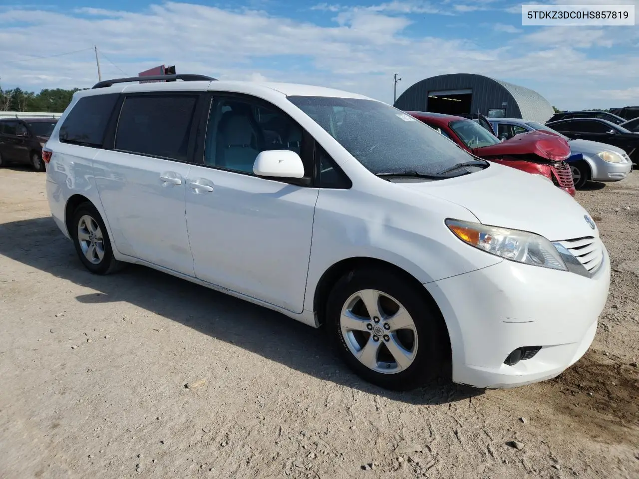 2017 Toyota Sienna Le VIN: 5TDKZ3DC0HS857819 Lot: 62381135