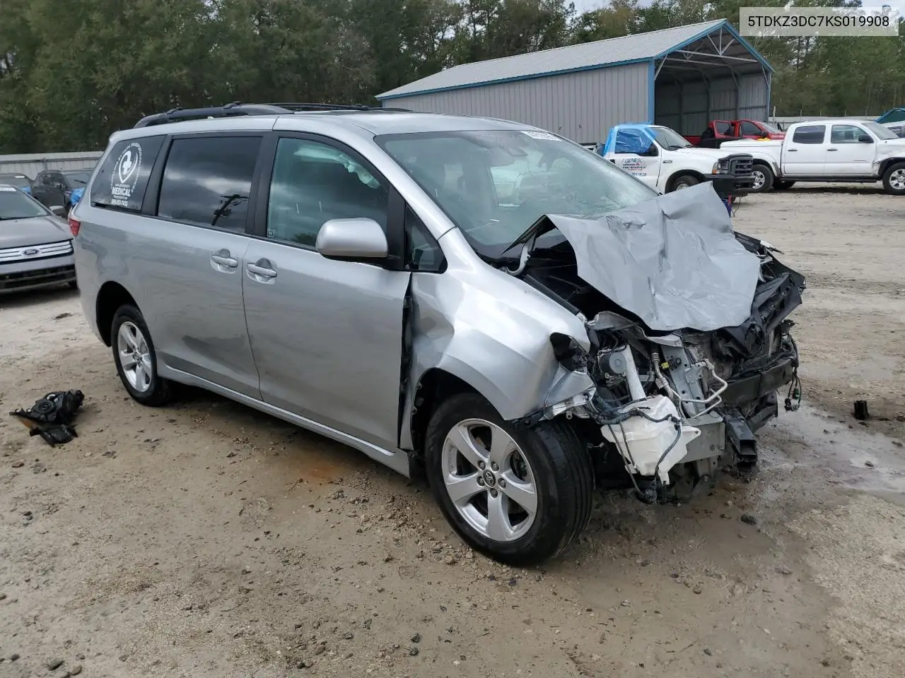2019 Toyota Sienna Le VIN: 5TDKZ3DC7KS019908 Lot: 47618595
