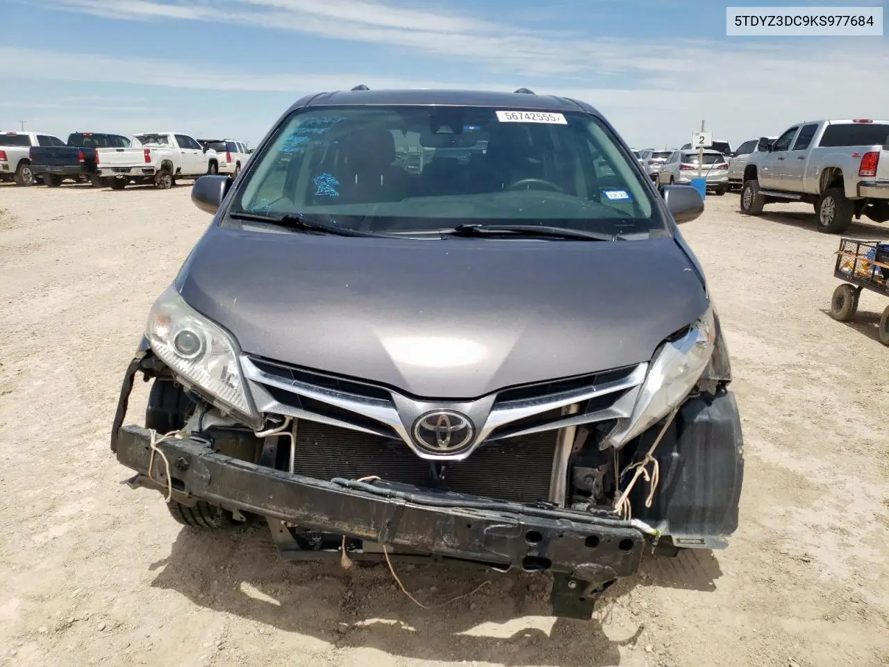 2019 Toyota Sienna Xle VIN: 5TDYZ3DC9KS977684 Lot: 56742555