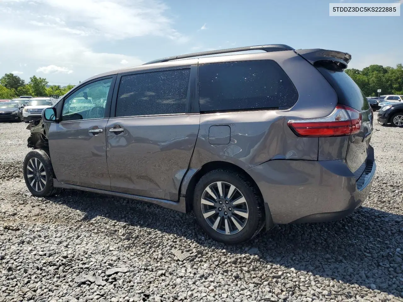 2019 Toyota Sienna Xle VIN: 5TDDZ3DC5KS222885 Lot: 56983835