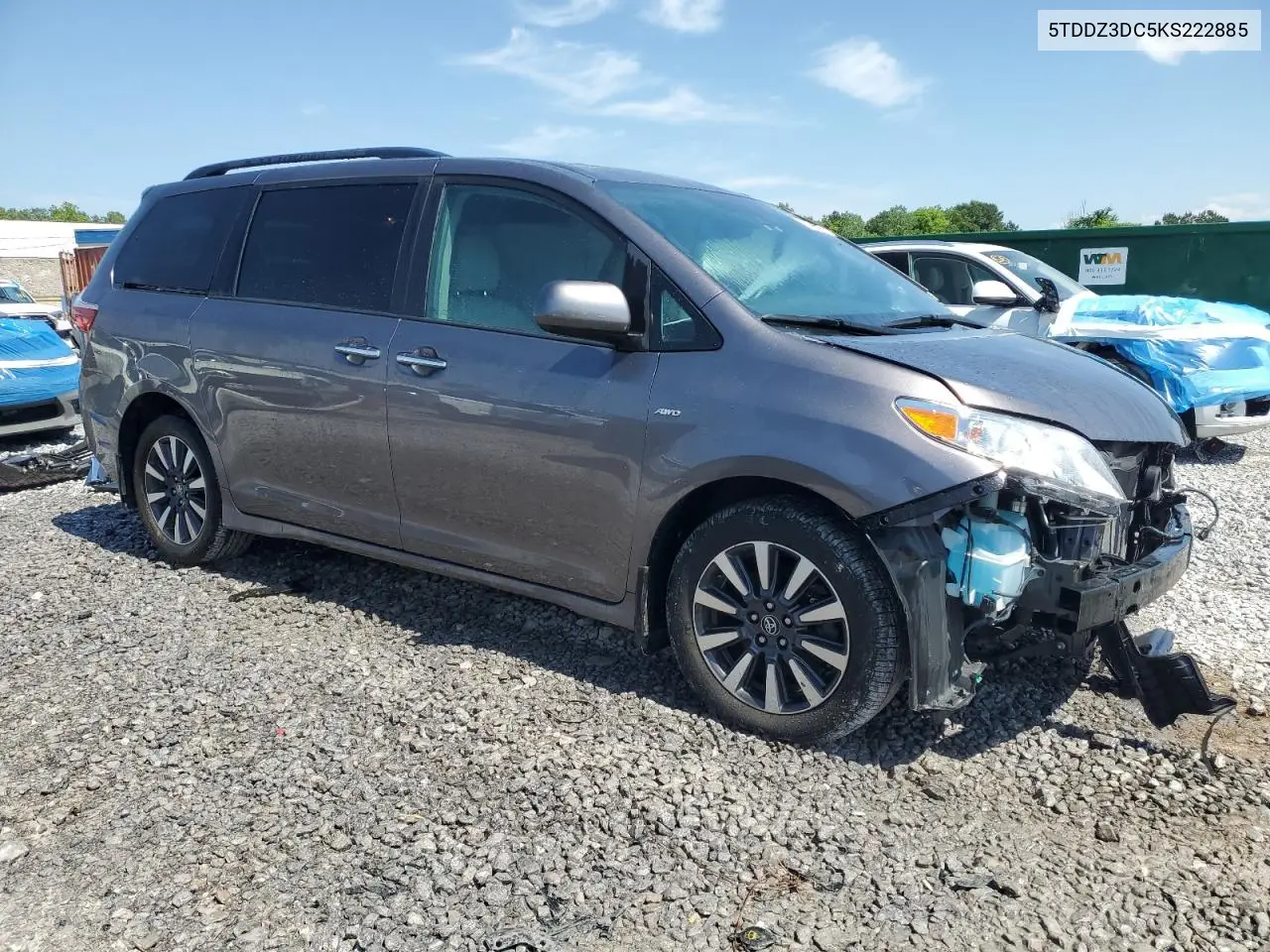 2019 Toyota Sienna Xle VIN: 5TDDZ3DC5KS222885 Lot: 56983835