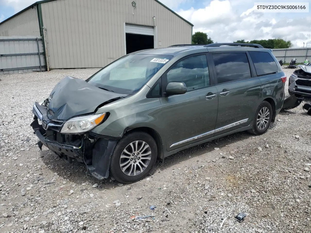 2019 Toyota Sienna Xle VIN: 5TDYZ3DC9KS006166 Lot: 63013335