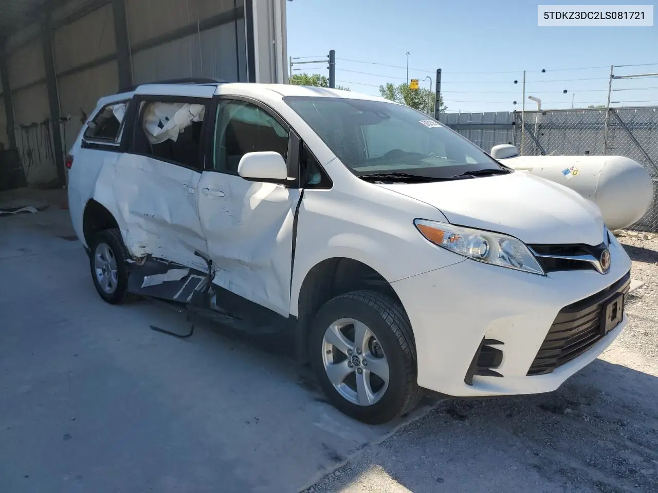 2020 Toyota Sienna Le VIN: 5TDKZ3DC2LS081721 Lot: 63056365