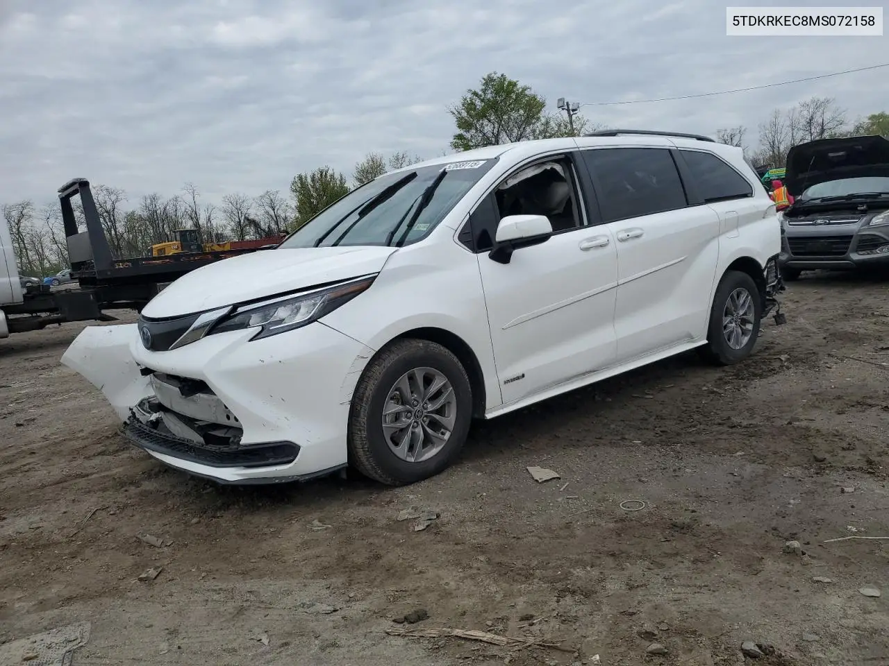 2021 Toyota Sienna Le VIN: 5TDKRKEC8MS072158 Lot: 52689115