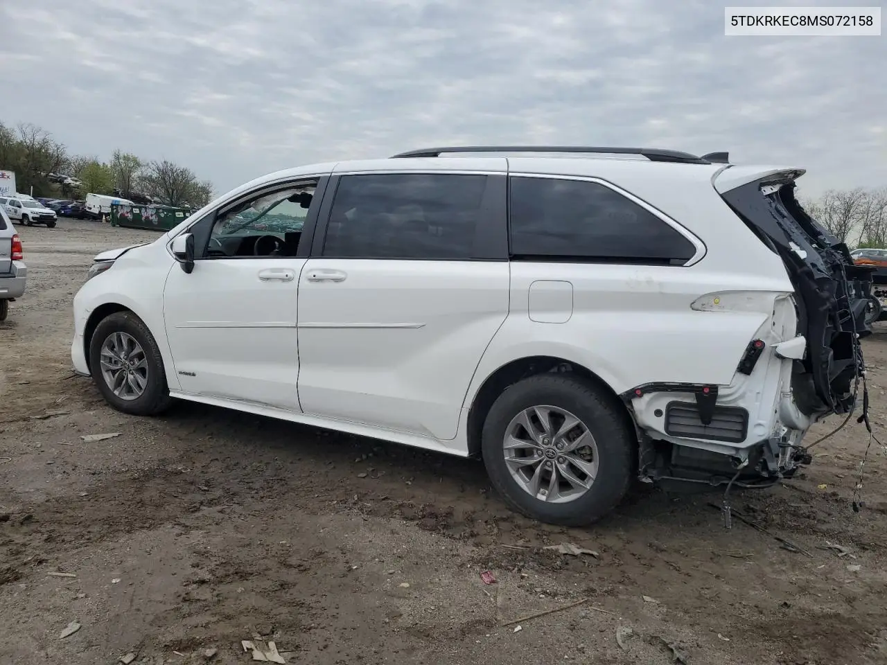 2021 Toyota Sienna Le VIN: 5TDKRKEC8MS072158 Lot: 52689115