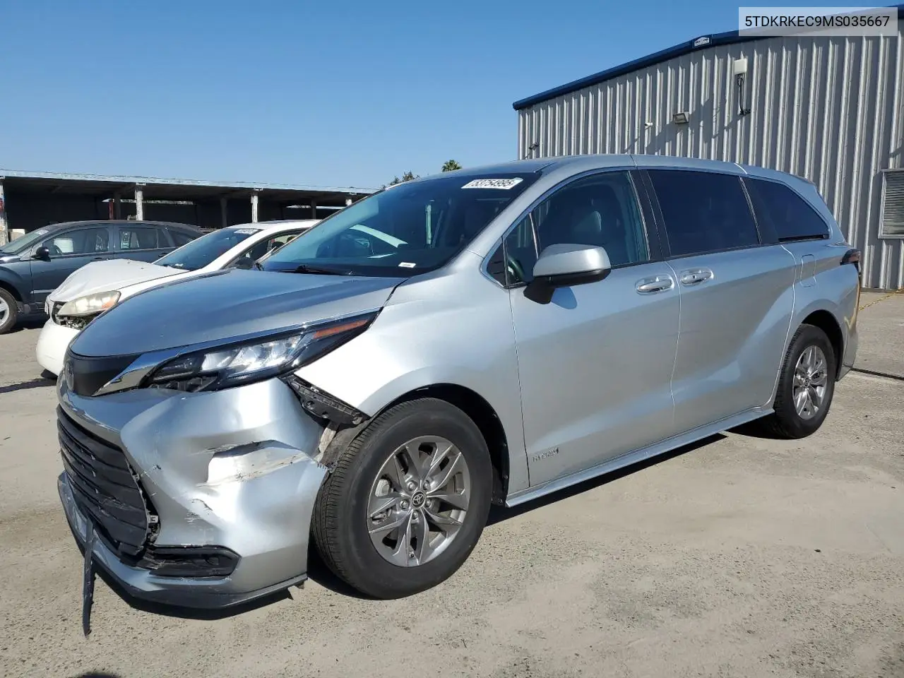 2021 Toyota Sienna Le VIN: 5TDKRKEC9MS035667 Lot: 53754995