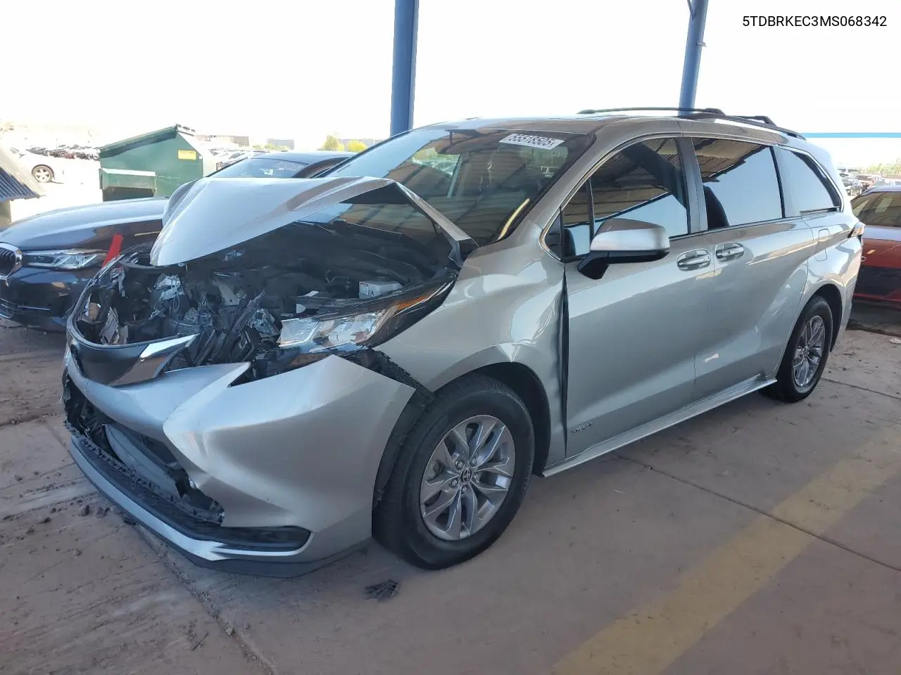 2021 Toyota Sienna Le VIN: 5TDBRKEC3MS068342 Lot: 55518505