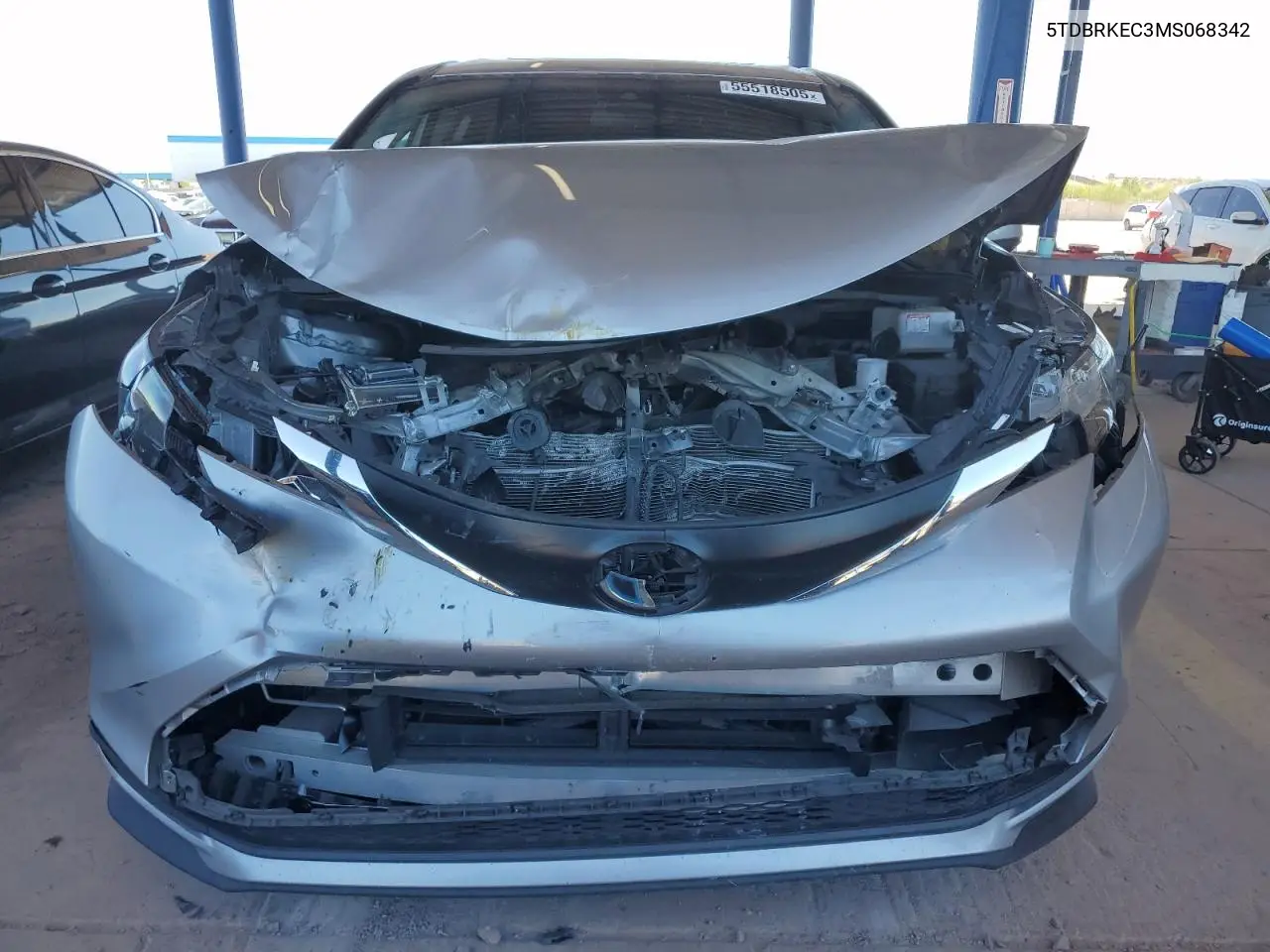 2021 Toyota Sienna Le VIN: 5TDBRKEC3MS068342 Lot: 55518505