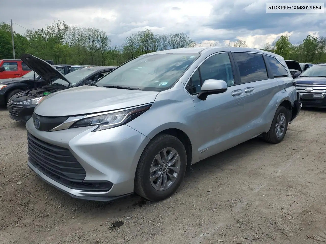 2021 Toyota Sienna Le VIN: 5TDKRKECXMS029554 Lot: 55745035
