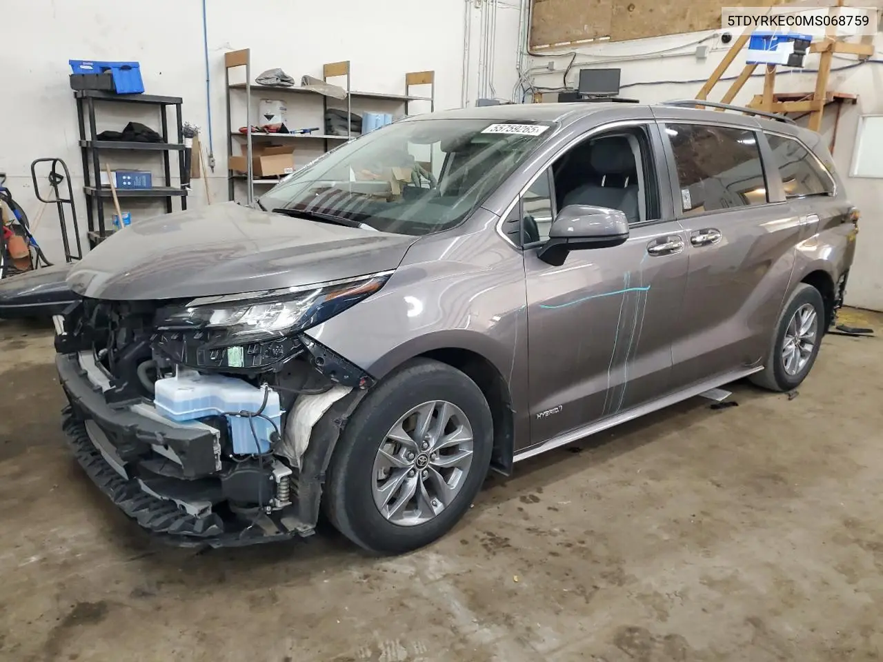 2021 Toyota Sienna Xle VIN: 5TDYRKEC0MS068759 Lot: 55759265