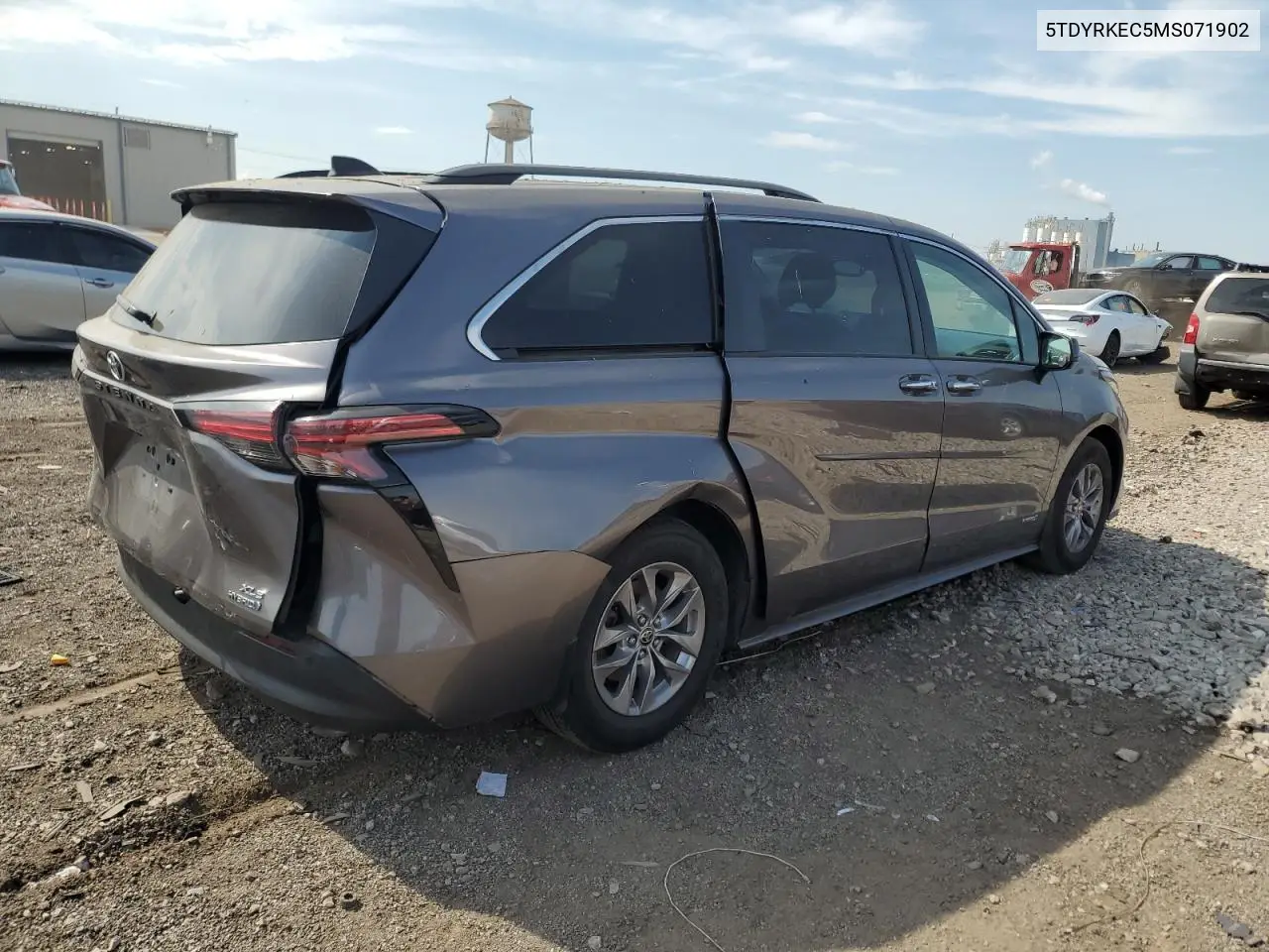 2021 Toyota Sienna Xle VIN: 5TDYRKEC5MS071902 Lot: 56176765