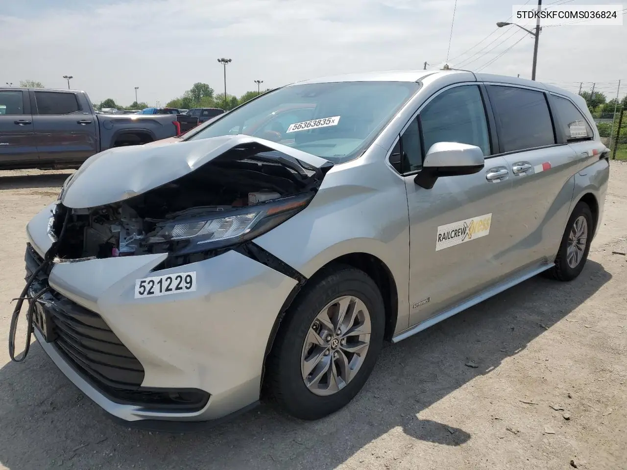 2021 Toyota Sienna Le VIN: 5TDKSKFC0MS036824 Lot: 56363835
