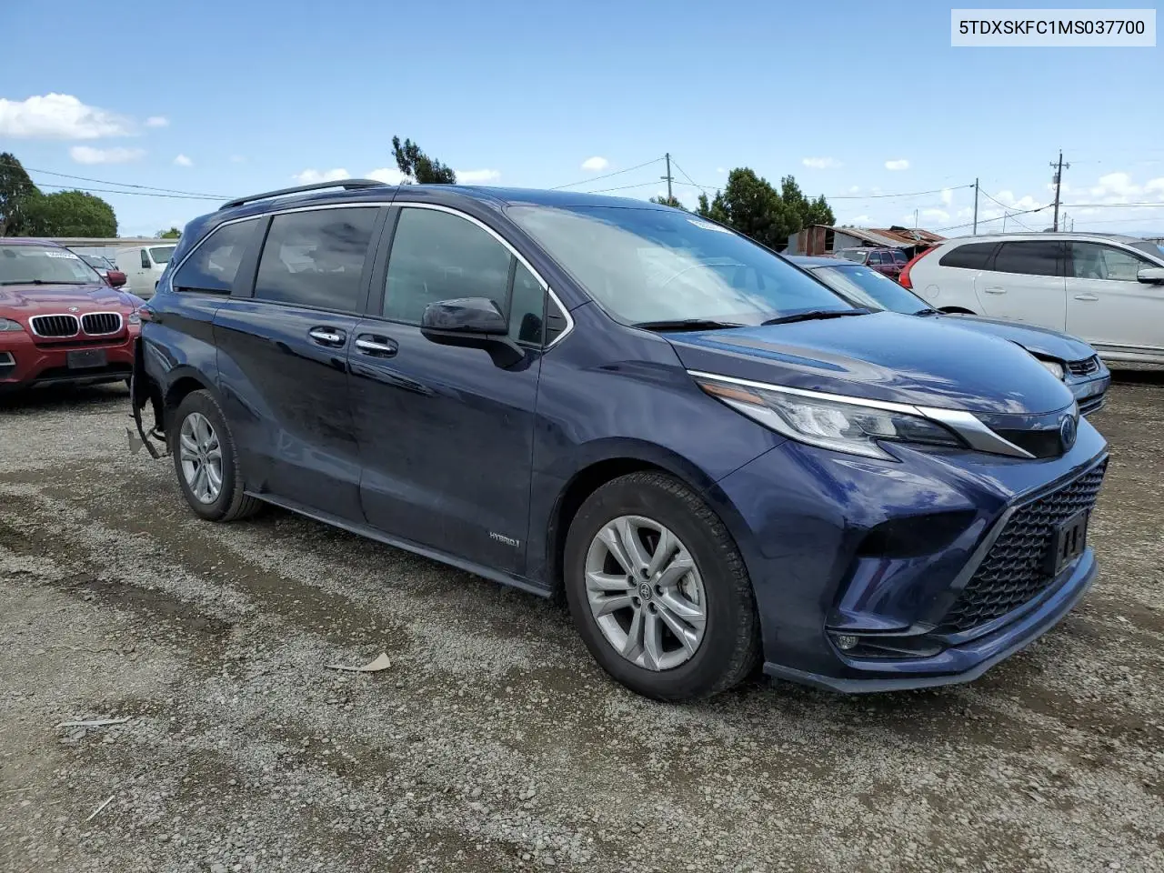2021 Toyota Sienna Xse VIN: 5TDXSKFC1MS037700 Lot: 56537175