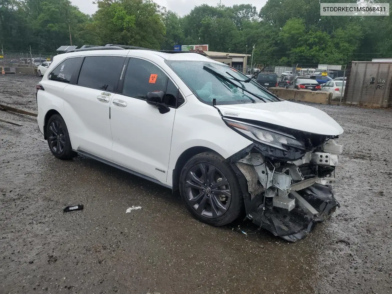 2021 Toyota Sienna Xse VIN: 5TDDRKEC1MS068431 Lot: 56538865