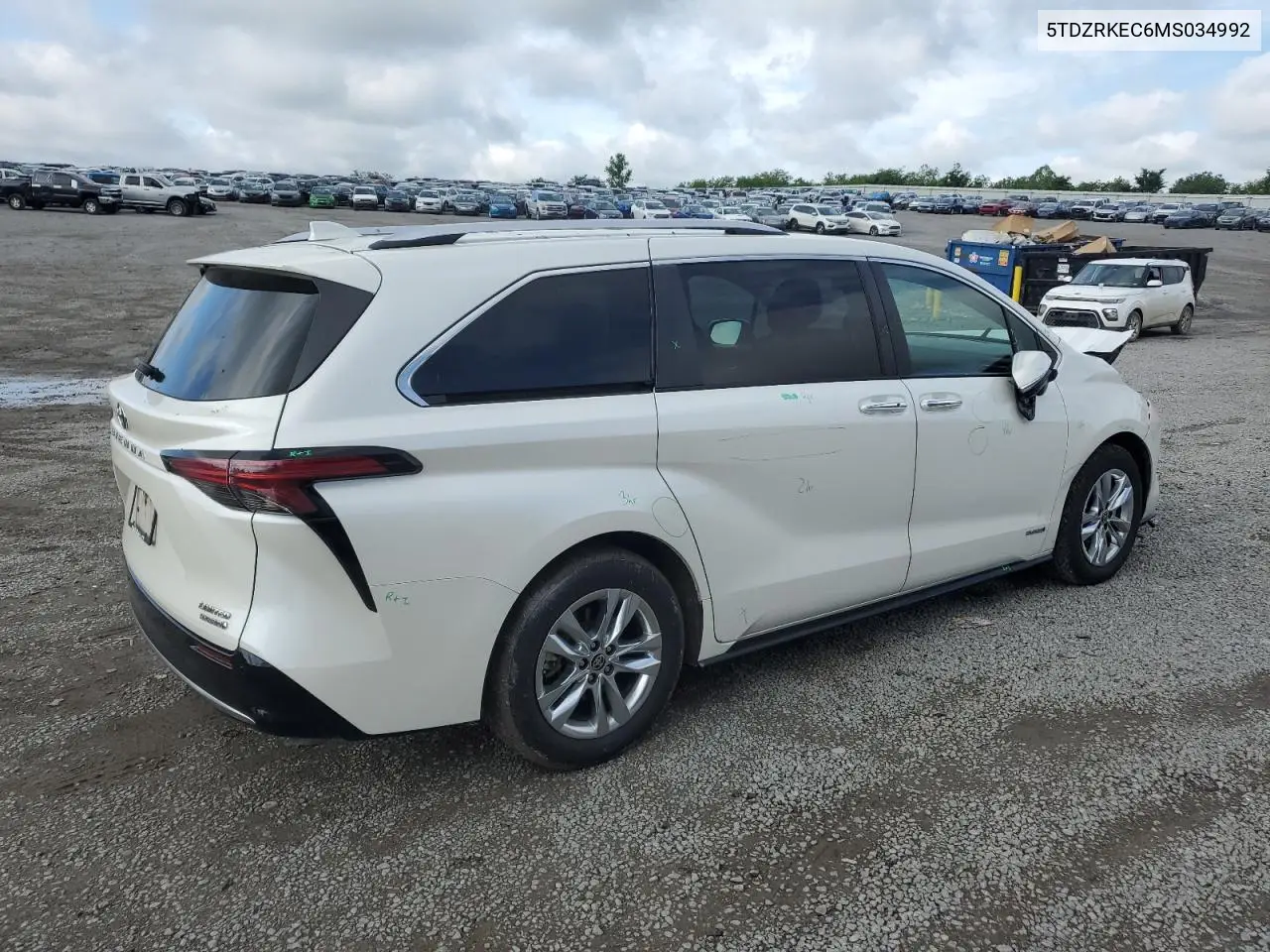 2021 Toyota Sienna Limited VIN: 5TDZRKEC6MS034992 Lot: 56686885