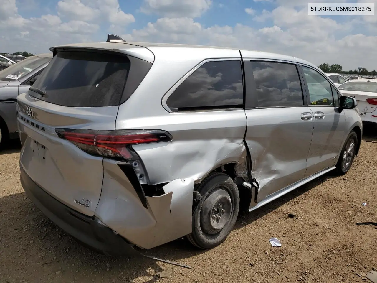 2021 Toyota Sienna Le VIN: 5TDKRKEC6MS018275 Lot: 56708015