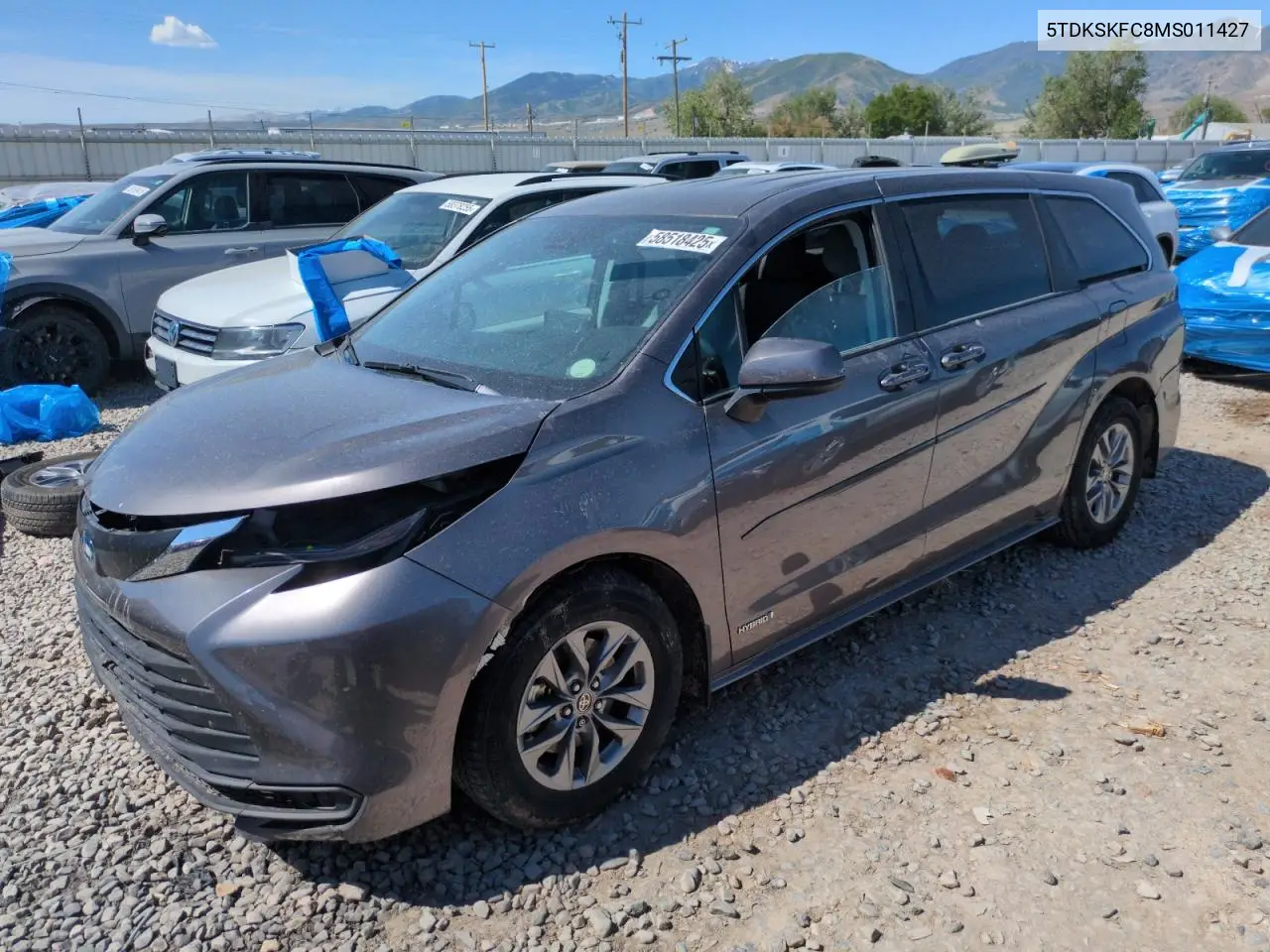 2021 Toyota Sienna Le VIN: 5TDKSKFC8MS011427 Lot: 58518425