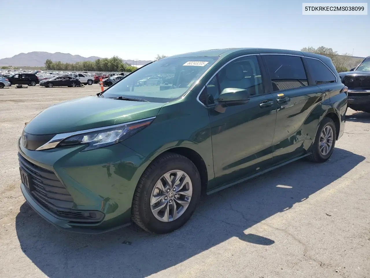 2021 Toyota Sienna Le VIN: 5TDKRKEC2MS038099 Lot: 60243205