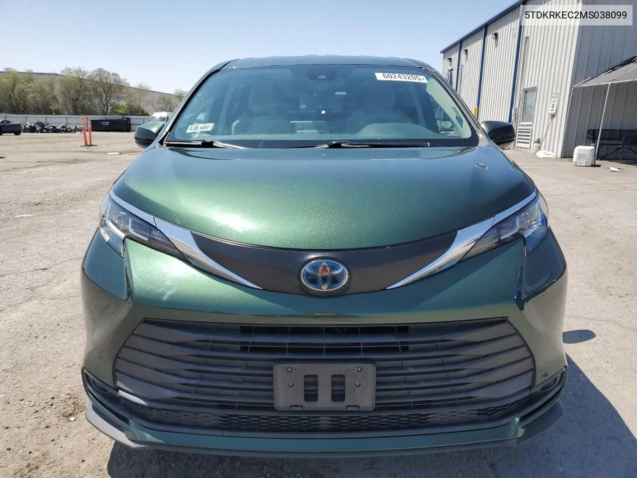 2021 Toyota Sienna Le VIN: 5TDKRKEC2MS038099 Lot: 60243205