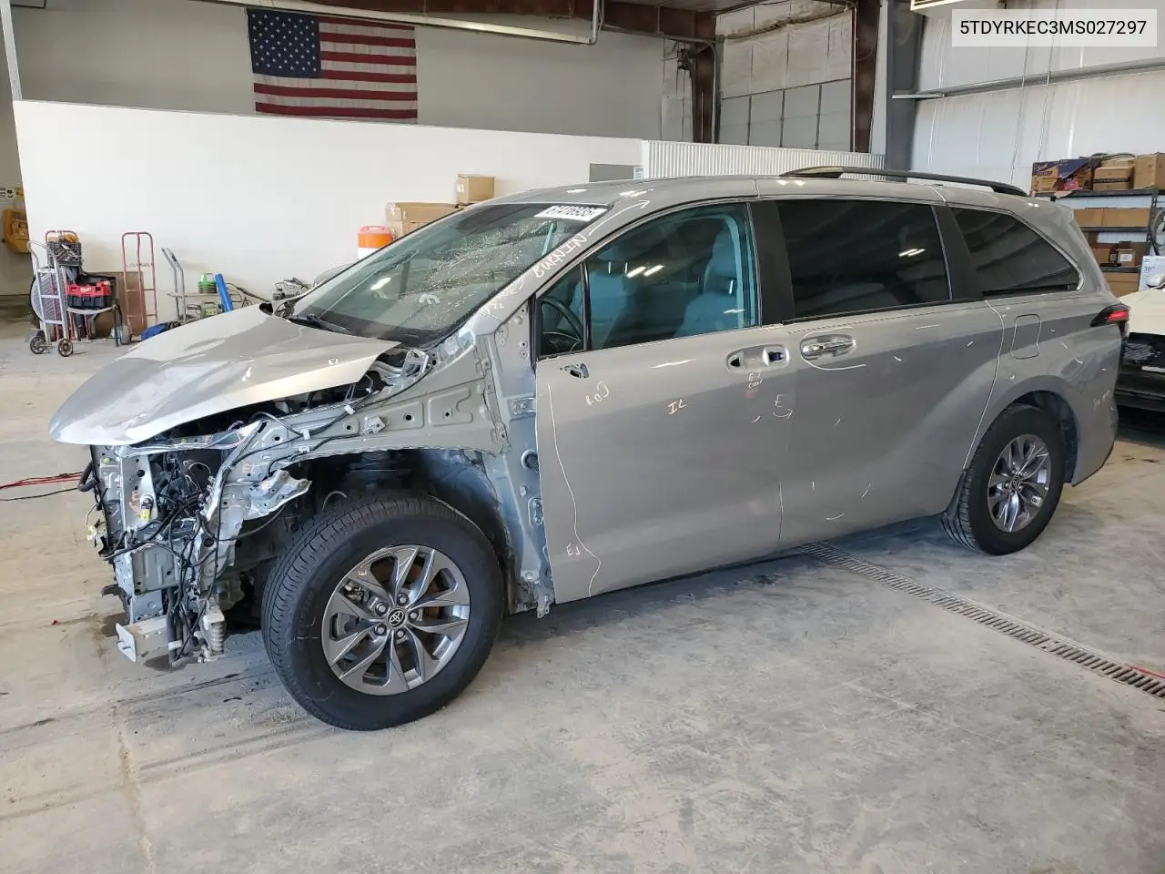 2021 Toyota Sienna Xle VIN: 5TDYRKEC3MS027297 Lot: 61416935