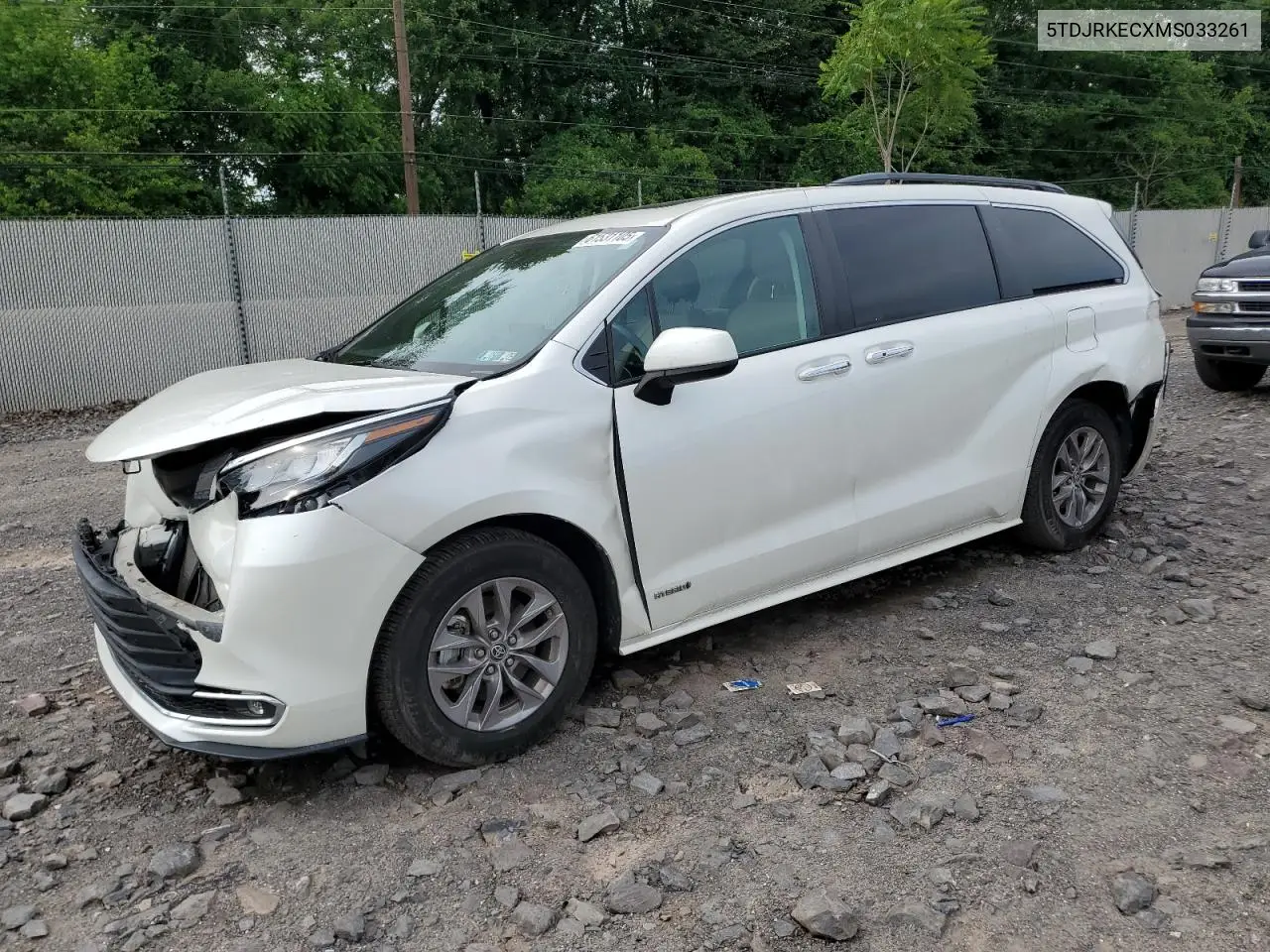 2021 Toyota Sienna Xle VIN: 5TDJRKECXMS033261 Lot: 61531105