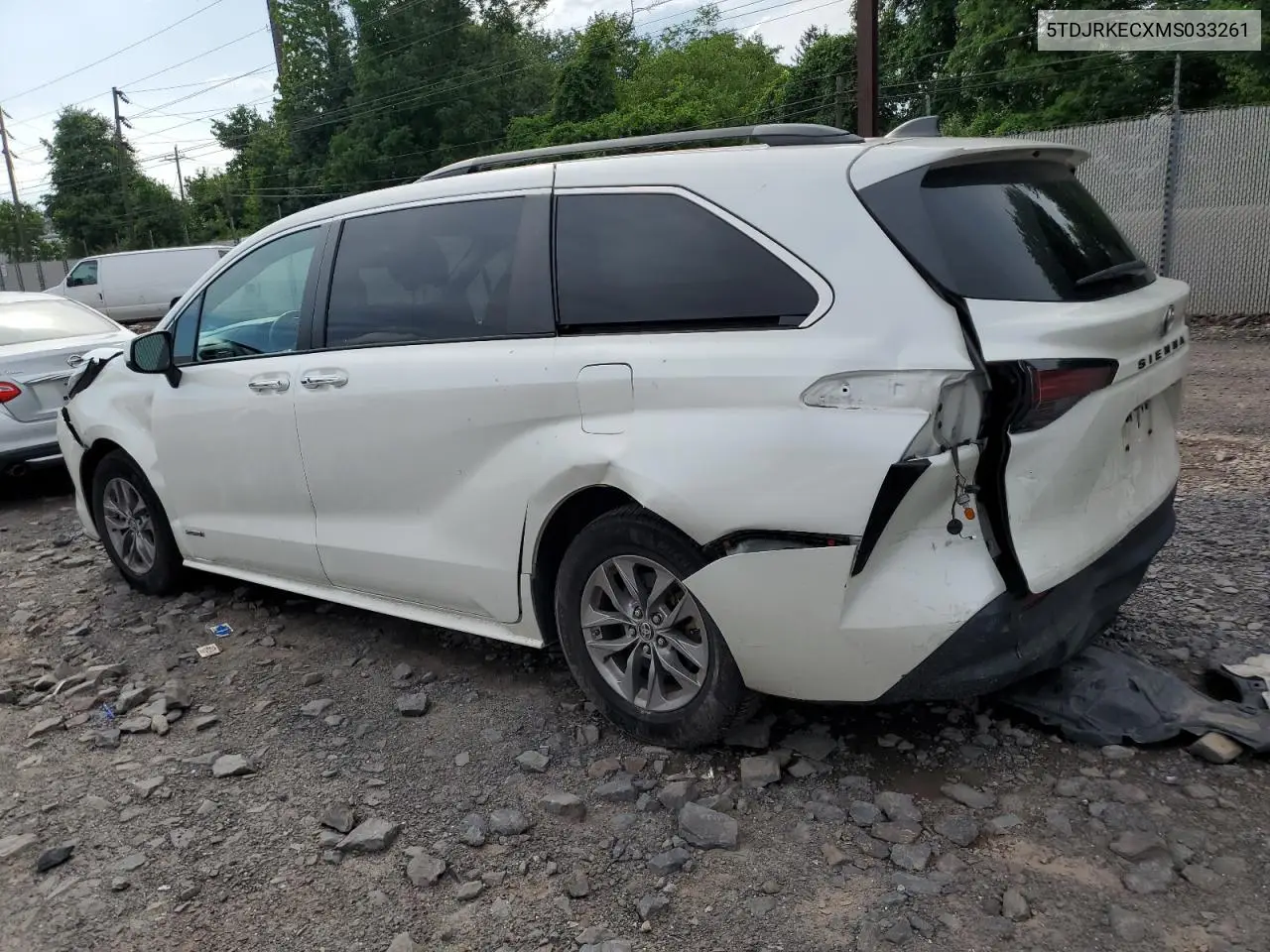 2021 Toyota Sienna Xle VIN: 5TDJRKECXMS033261 Lot: 61531105