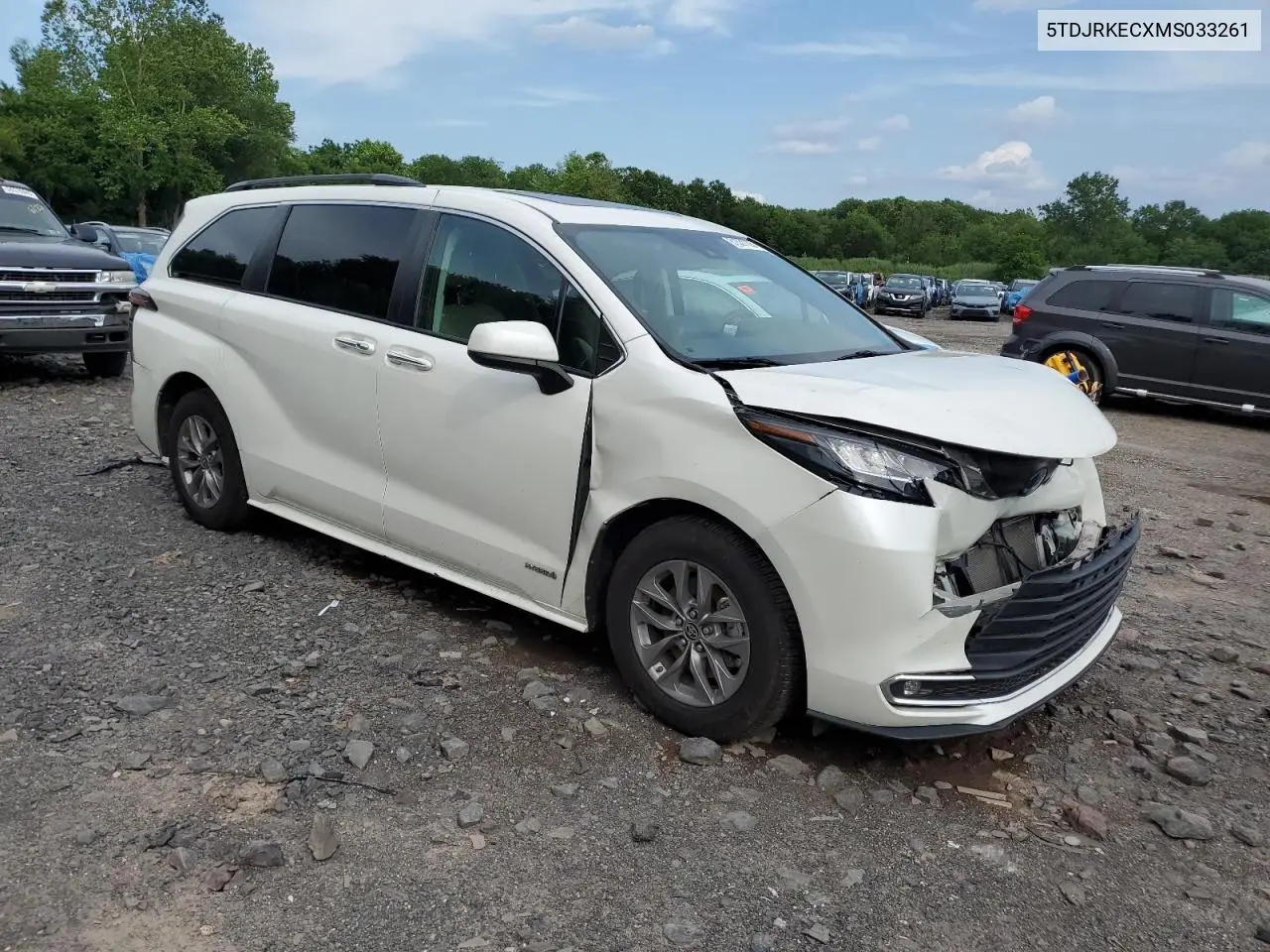 2021 Toyota Sienna Xle VIN: 5TDJRKECXMS033261 Lot: 61531105