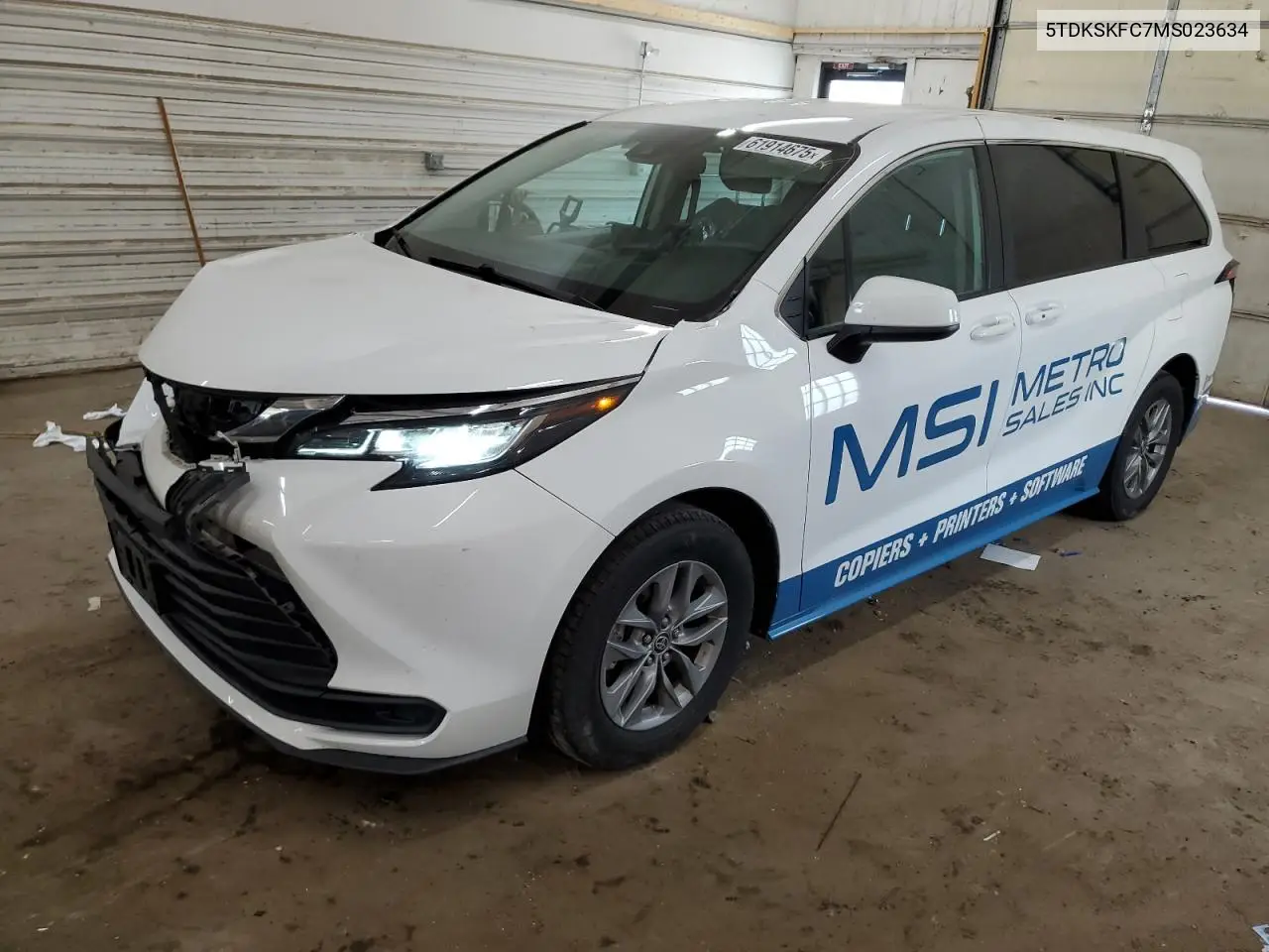 2021 Toyota Sienna Le VIN: 5TDKSKFC7MS023634 Lot: 61914675