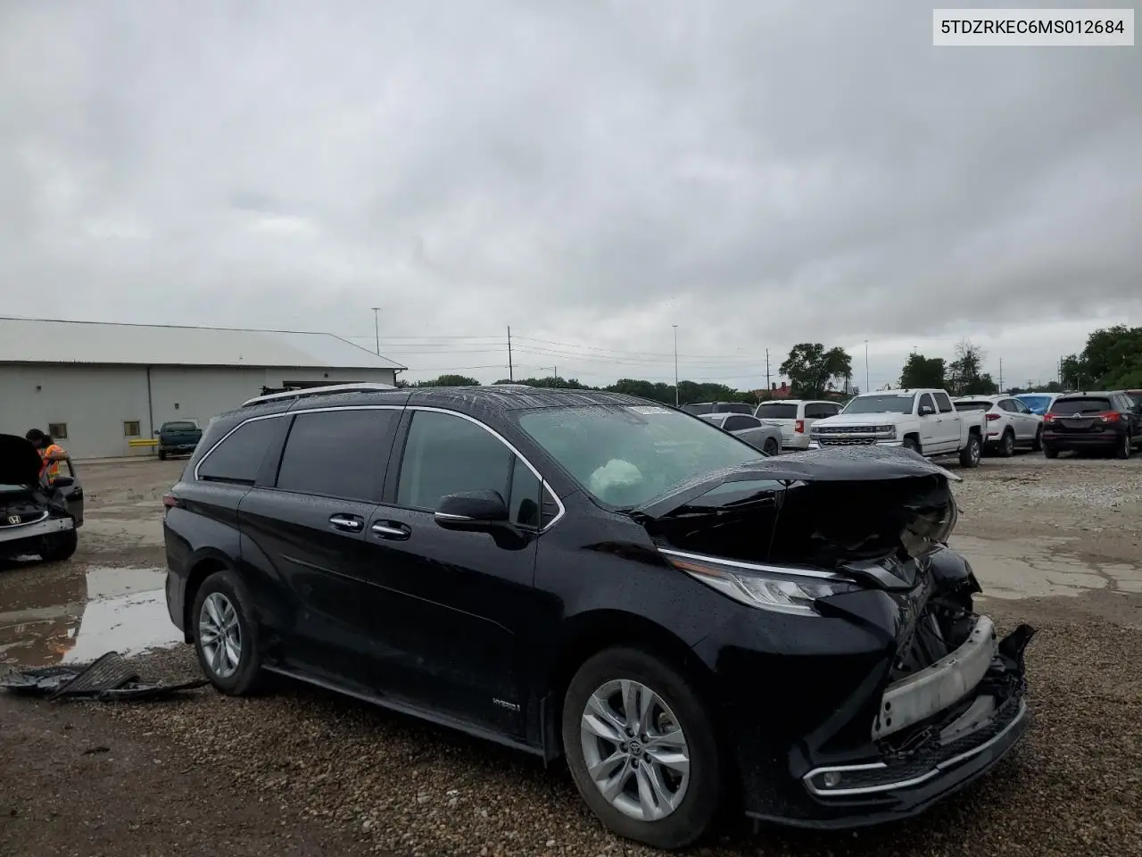 2021 Toyota Sienna Limited VIN: 5TDZRKEC6MS012684 Lot: 61996195