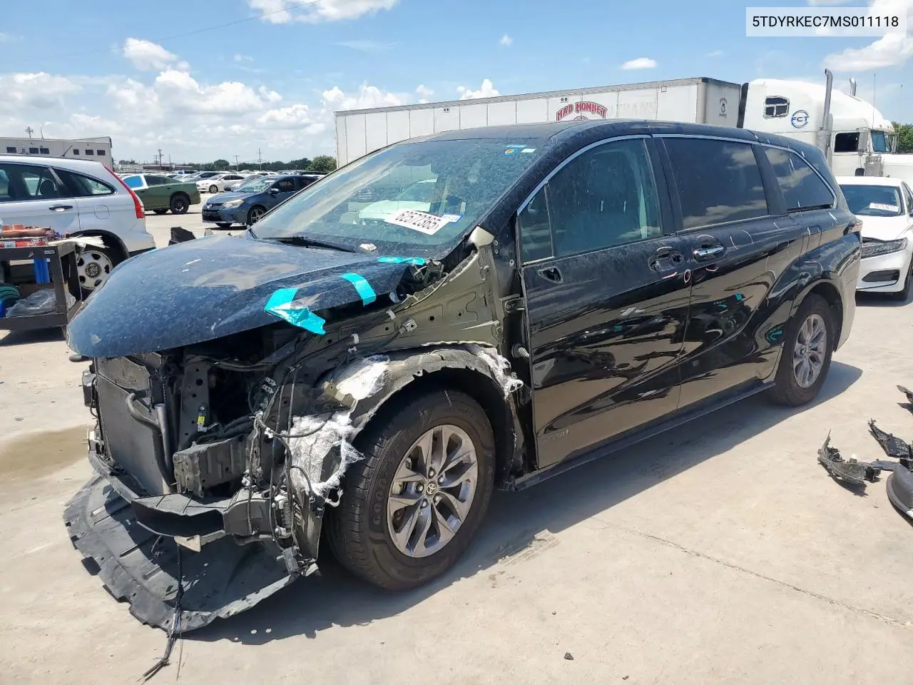 2021 Toyota Sienna Xle VIN: 5TDYRKEC7MS011118 Lot: 62572365