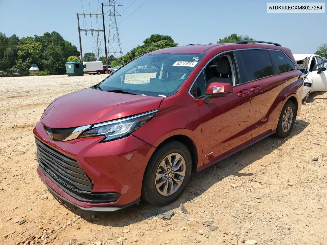 2021 Toyota Sienna Le VIN: 5TDKRKECXMS027254 Lot: 62741915