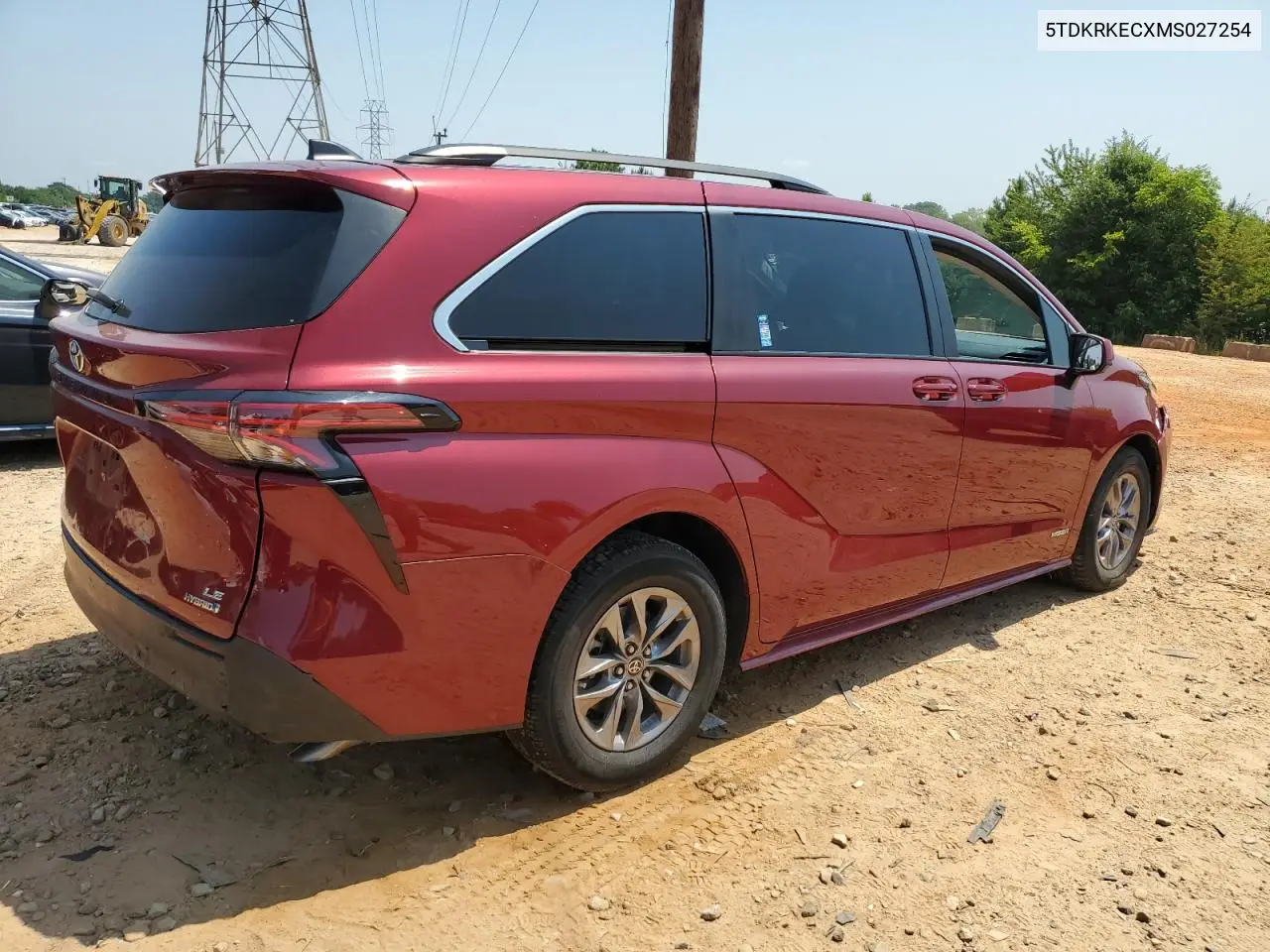 2021 Toyota Sienna Le VIN: 5TDKRKECXMS027254 Lot: 62741915