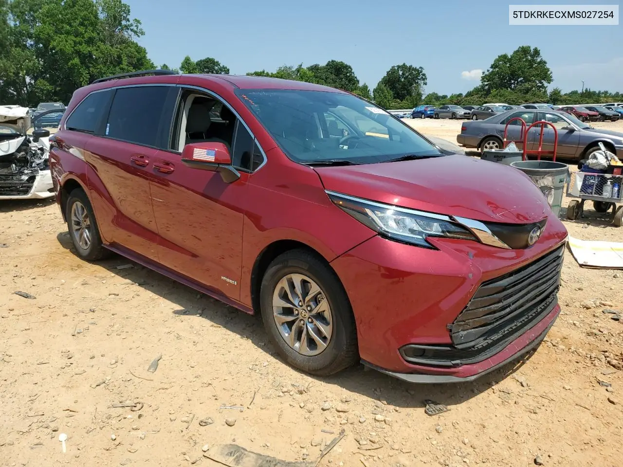 2021 Toyota Sienna Le VIN: 5TDKRKECXMS027254 Lot: 62741915