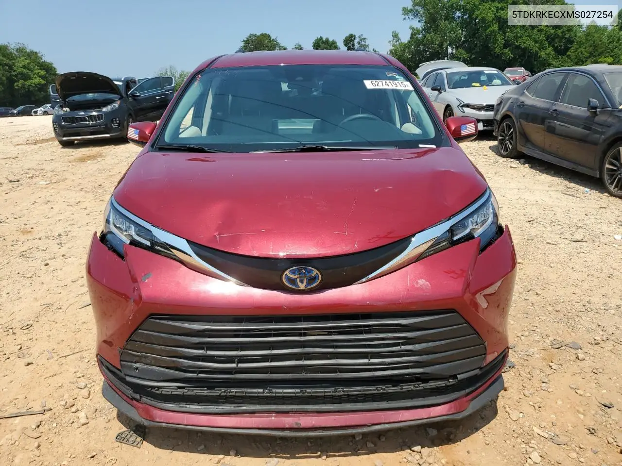 2021 Toyota Sienna Le VIN: 5TDKRKECXMS027254 Lot: 62741915