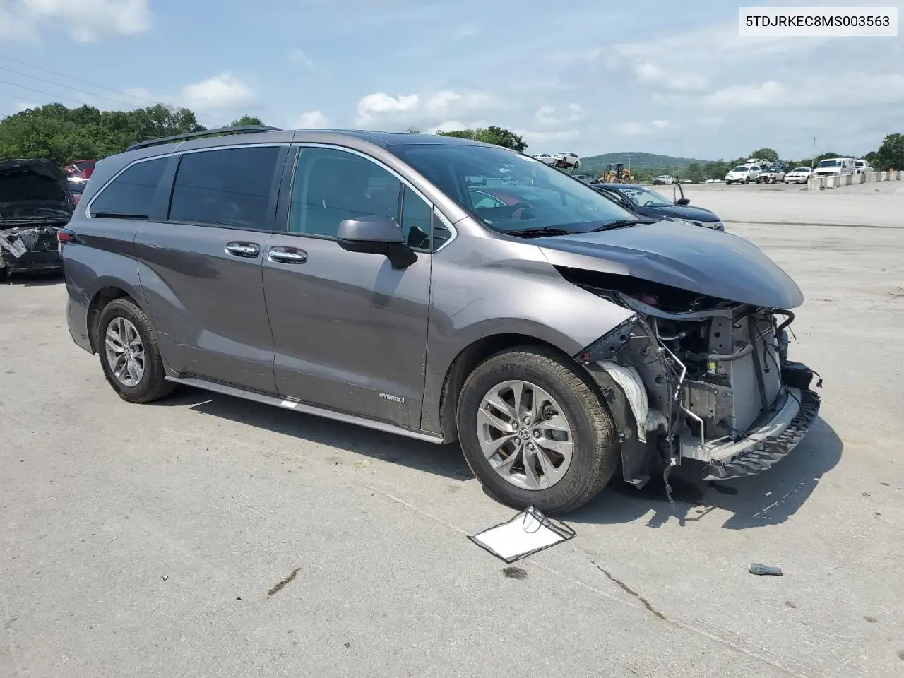 2021 Toyota Sienna Xle VIN: 5TDJRKEC8MS003563 Lot: 63017095