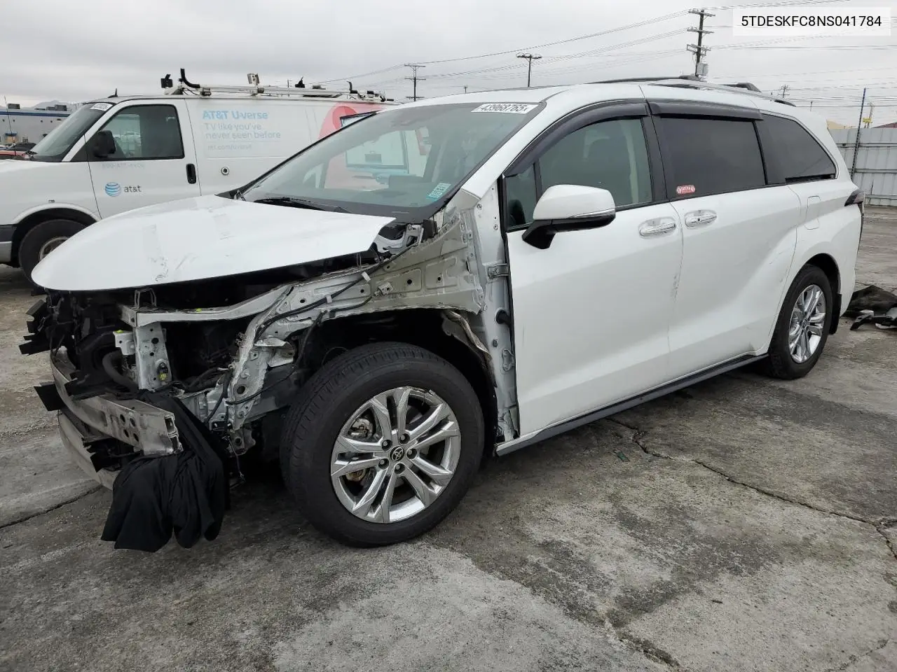 2022 Toyota Sienna Limited VIN: 5TDESKFC8NS041784 Lot: 43968765