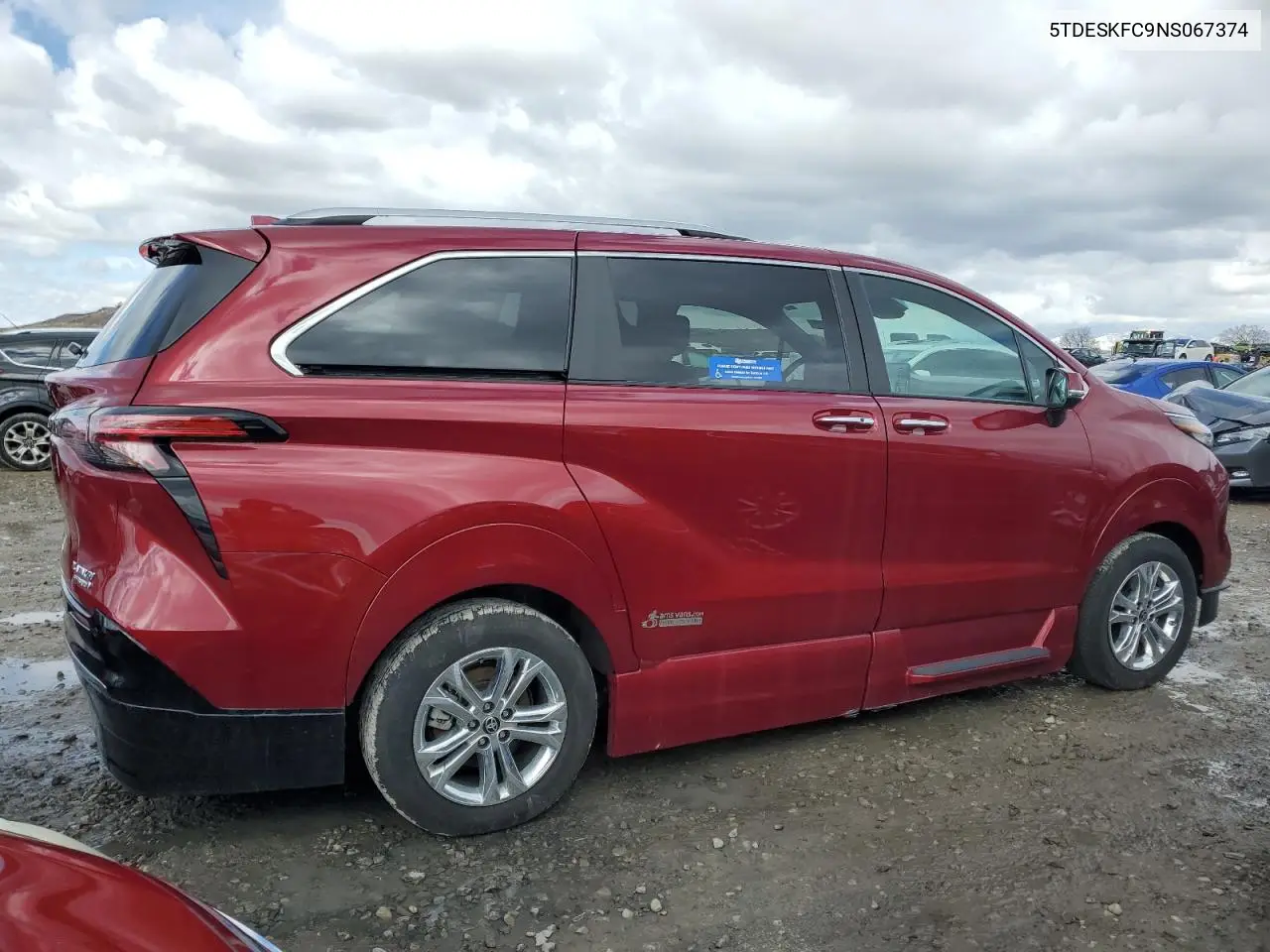 2022 Toyota Sienna Limited VIN: 5TDESKFC9NS067374 Lot: 46235105