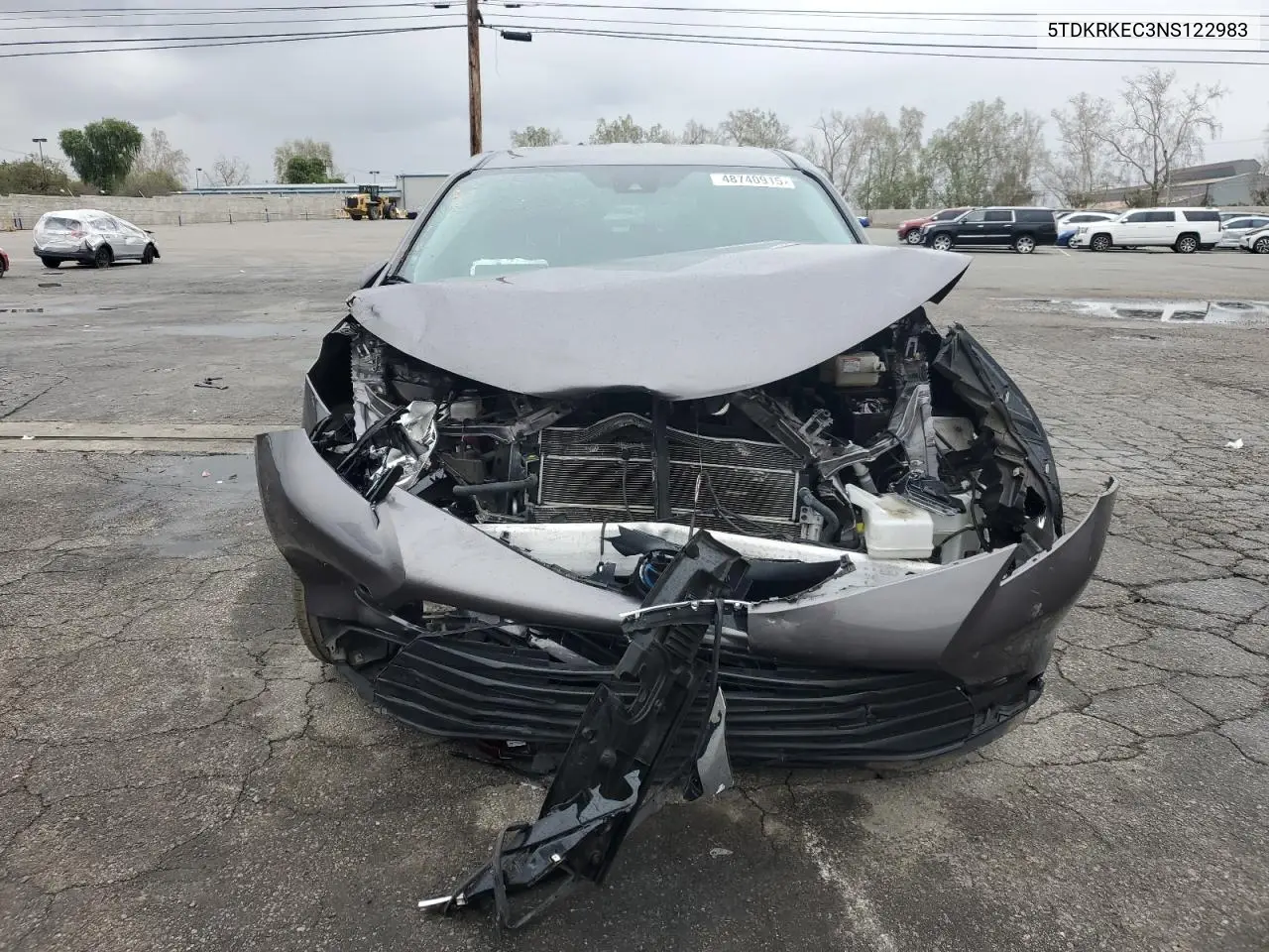 2022 Toyota Sienna Le VIN: 5TDKRKEC3NS122983 Lot: 48740915
